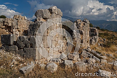 Ruins of the ancient city Xantos Stock Photo