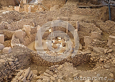Ruins of Ancient Gobeklitepe in Sanliurfa Stock Photo