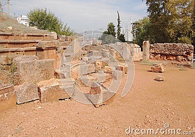 Ruins, ancient Greek theater. Fethiye, Turkey Stock Photo