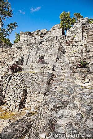 Ruins of the ancient Mayan city of Kinichna, Mexico Editorial Stock Photo