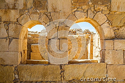Ruins of the ancient Nabataean Town Shivta Stock Photo