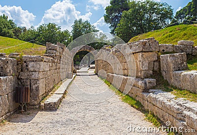 Ruins in Ancient Olympia, Elis, Greece Stock Photo