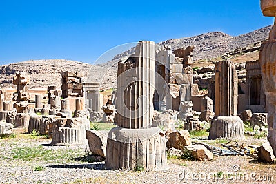 Ruins of ancient Persepolis Iran Stock Photo