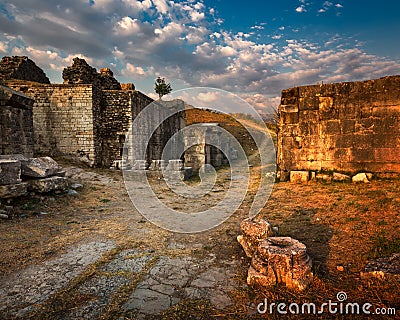 Ruins of Ancient Roman City Salona near Split, Croatia Stock Photo