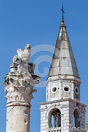 Ruins of the ancient Roman forum in the historic centre of Zadar Stock Photo