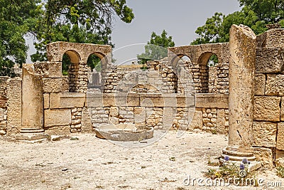 Ruins of the ancient Roman town Mactaris modern Maktar Stock Photo