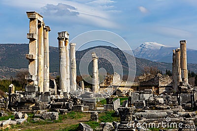 Ruins of ancient Temple of Aphrodite in Aphrodisias, Caria, Turkey Stock Photo