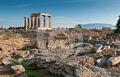 Ruins of Ancient Temple of Apollo Stock Photo