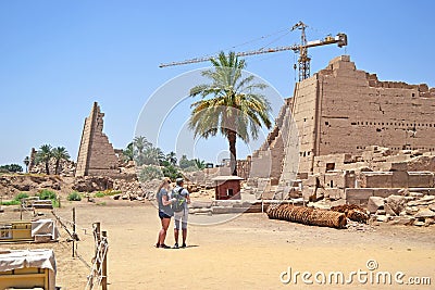 Reconstruction of the ancient Egyptian temple at Karnak Editorial Stock Photo