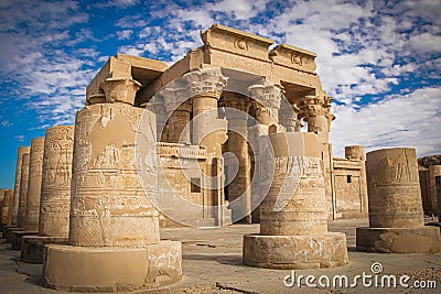 The ruins of the ancient temple of Sebek in Kom - Ombo, Egypt Editorial Stock Photo