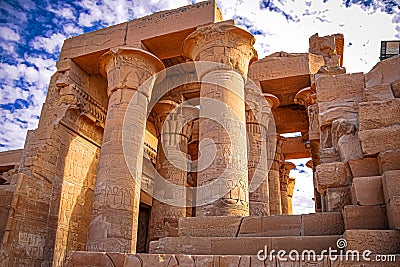 The ruins of the ancient temple of Sebek in Kom - Ombo, Egypt Editorial Stock Photo