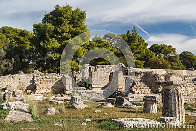 Ruins of the ancient town of Epidaurus Stock Photo