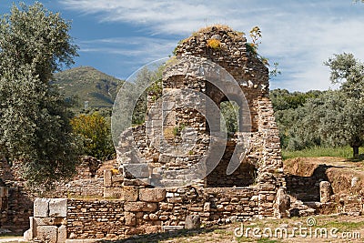 Ruins of the ancient town Nysa on the Maeander Stock Photo