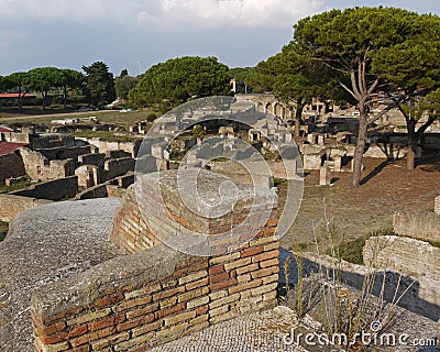 Ruins of ancient town Ostia Stock Photo