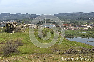 Ruins of ancient Vishegrad Fortress, Bulgaria Stock Photo