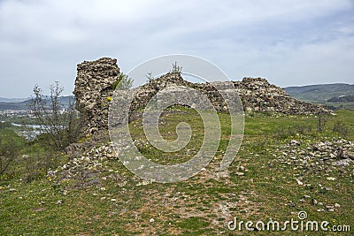 Ruins of ancient Vishegrad Fortress, Bulgaria Stock Photo