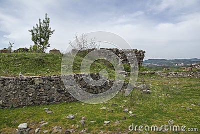 Ruins of ancient Vishegrad Fortress, Bulgaria Stock Photo