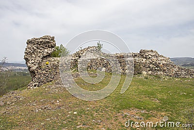 Ruins of ancient Vishegrad Fortressr near town of Kardzhali, Bulgaria Stock Photo