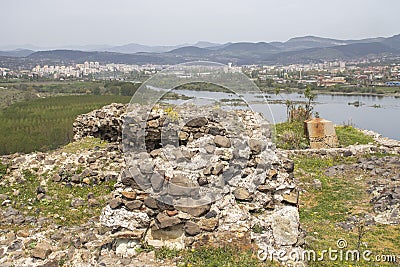 Ruins of ancient Vishegrad Fortressr near town of Kardzhali, Bulgaria Stock Photo