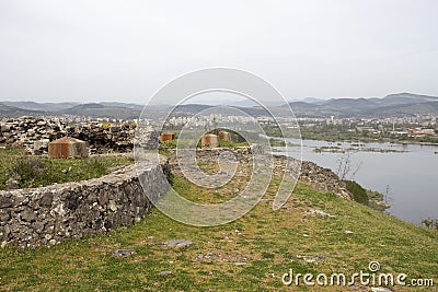 Ruins of ancient Vishegrad Fortressr near town of Kardzhali, Bulgaria Stock Photo