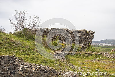 Ruins of ancient Vishegrad Fortressr near town of Kardzhali, Bulgaria Stock Photo