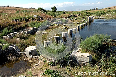 Ruins of antic harbour Milet, Minor Asia, Turkey, Greek colony Stock Photo