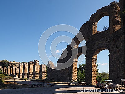Ruins Aspendos Ancient City Stock Photo