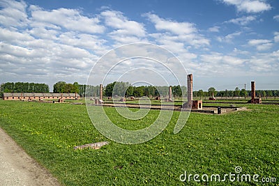 Concentration camp Auschwitz II - Birkenau, Poland Editorial Stock Photo
