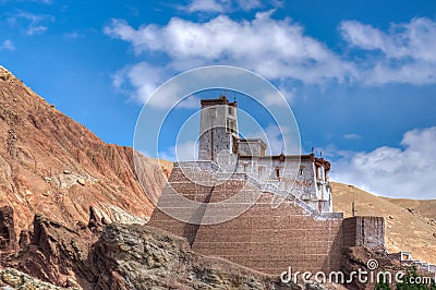 Ruins at Basgo Monastery Stock Photo