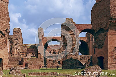 Ruins of the Baths of Caracalla Terme di Caracalla Editorial Stock Photo