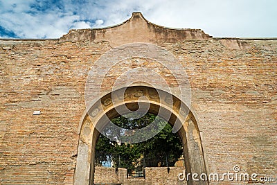 Ruins of the baths of Diocletian in Rome Stock Photo