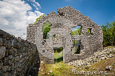 Ruins of Bedem fortress in Niksic, Montenegro Stock Photo