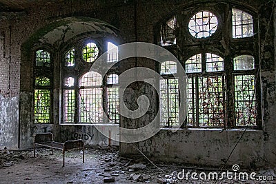 Ruins of Beelitz-HeilstÃ¤tten Lost place Berlin Brandenburg Stock Photo