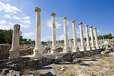 Ruins of Beit She'an Stock Photo