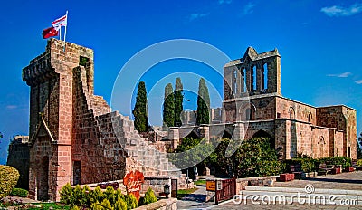 Ruins of Bellapais Abbey at Kyrenia, Cyprus Editorial Stock Photo