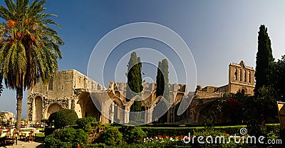 Ruins of Bellapais Abbey at Kyrenia, Cyprus Stock Photo