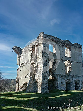 Ruins of The Bodzentyn castle, Polish castles and palaces, Poland, Editorial Stock Photo