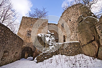 Ruins of Bolczow castle in Poland Stock Photo
