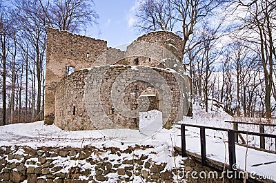 Ruins of Bolczow castle in Poland Stock Photo