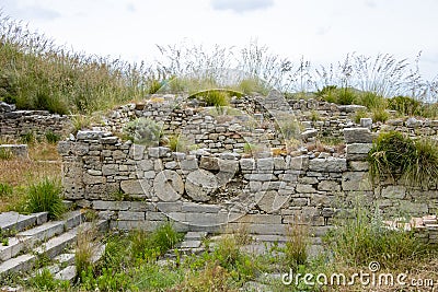 Ruins of Calatabarbaro Castle in Segesta Archaeological Park Stock Photo