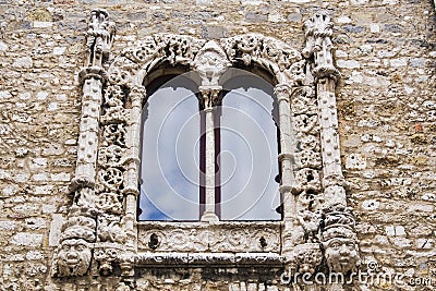 Ruins of Carmo Convent, an archaeological museum in Lisbon, Portugal. Ruins of the Convent of Our Lady of Mount Carmel Editorial Stock Photo