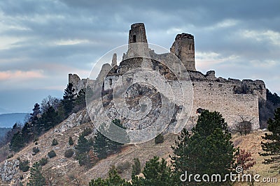 The ruins of castle Cachtice Stock Photo