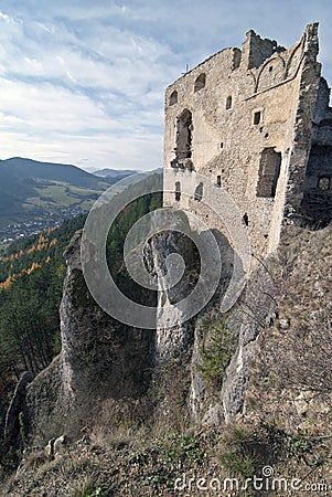 Ruins castle of Lietava Stock Photo