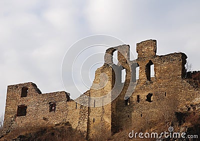 Ruins of the castle Okor Stock Photo