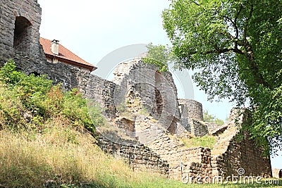 Ruins of castle Pecka Stock Photo