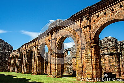 Ruins of Cathedral of Sao Miguel das Missoes Stock Photo