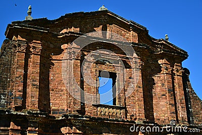 Ruins of Cathedral of SÃ£o Miguel Arcanjo. Stock Photo