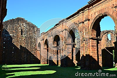 Ruins of Cathedral of SÃ£o Miguel Arcanjo. Stock Photo