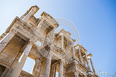 The ruins of Celsus Library in Ephesus Stock Photo