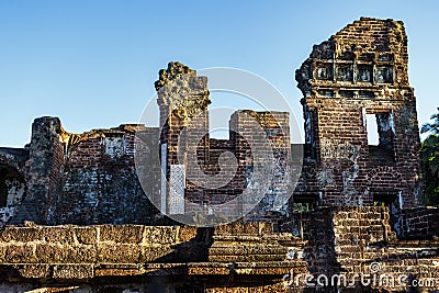 Ruins of the Chapel of St Clare, Old Goa (Goa Velha), Goa, India Stock Photo